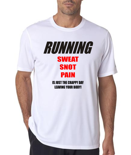 Running - Sweat Snot Pain - NB Mens White Short Sleeve Shirt